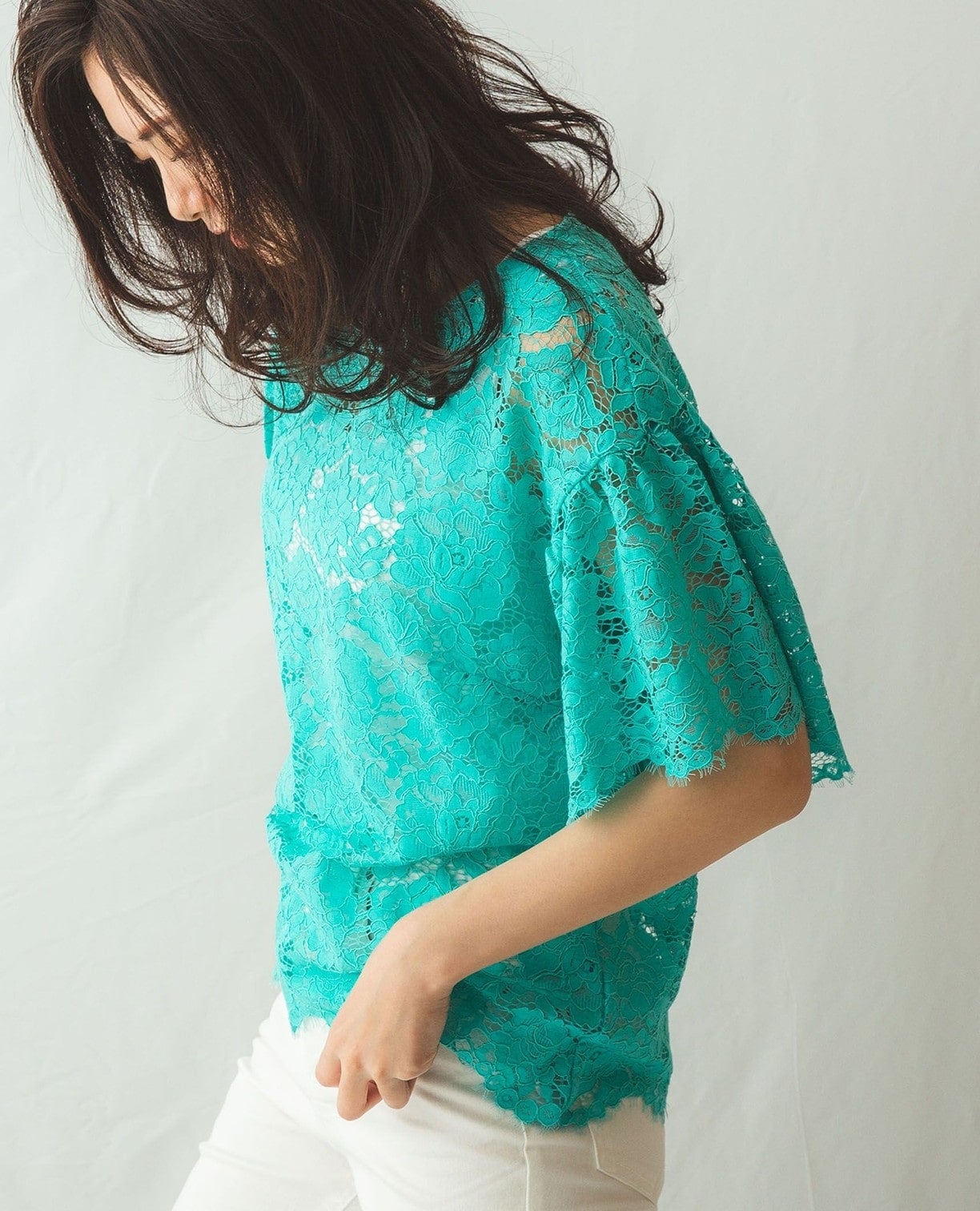 NARACAMICIE | レース半袖プルオーバーブラウス | シャツ