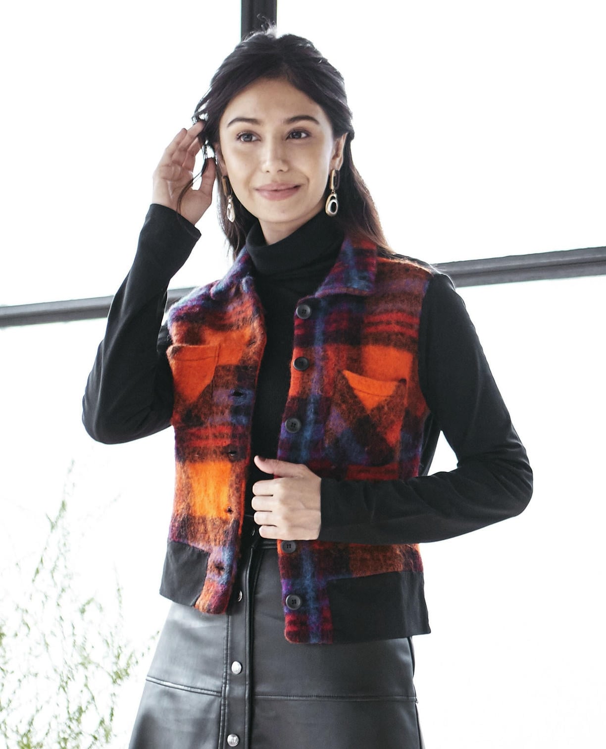 NARACAMICIE - 試着のみ ナラ カミーチェ モレットーニチェック切り替え長袖ブルゾン2019AW NARACAMICIE | モレットーニチェック切り替え長袖ブルゾン