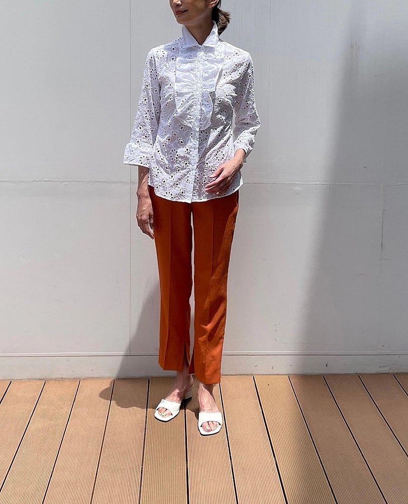 カットワークレースフリルシャツ – Stylora store eco loop