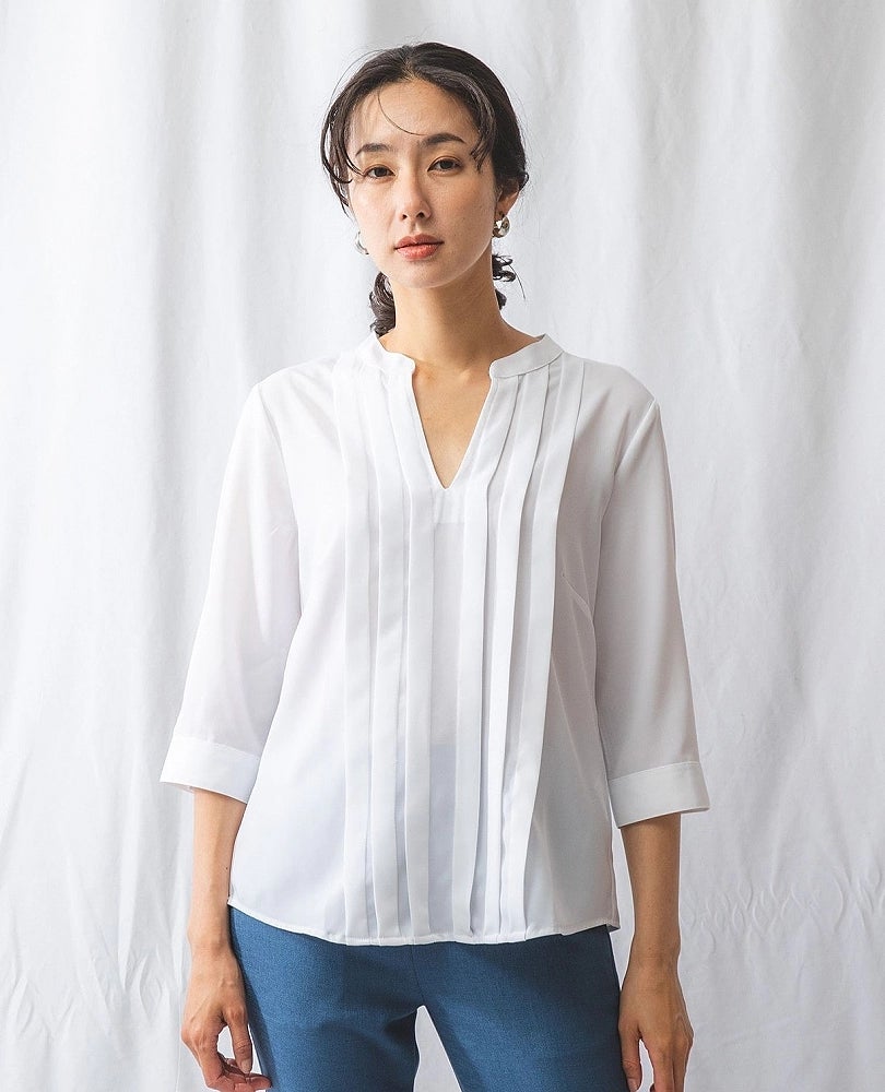 フロントタックキーネックブラウス – Stylora store eco loop