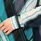 ランダムシフォンストライプカシュクール風長袖シャツ