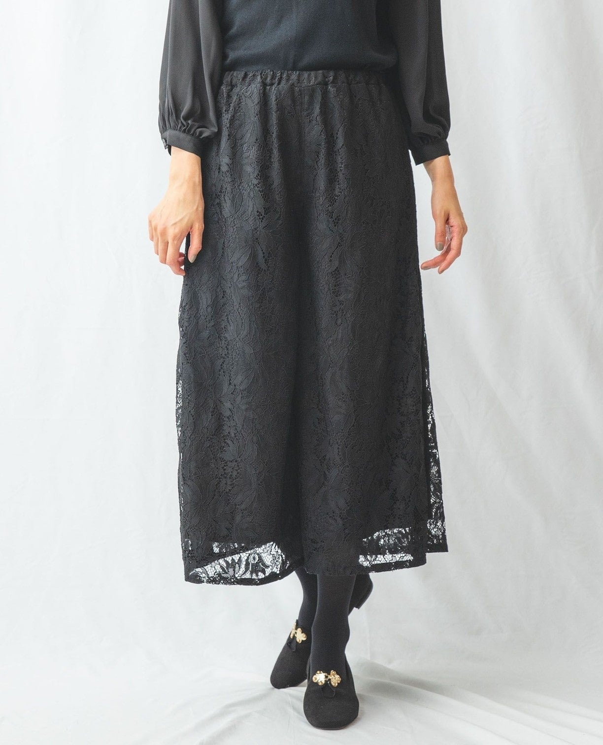 レースワイドパンツ