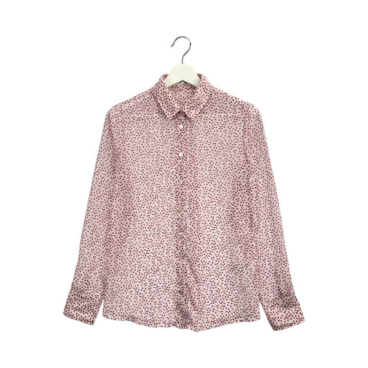 シフォンハートプリント長袖シャツ