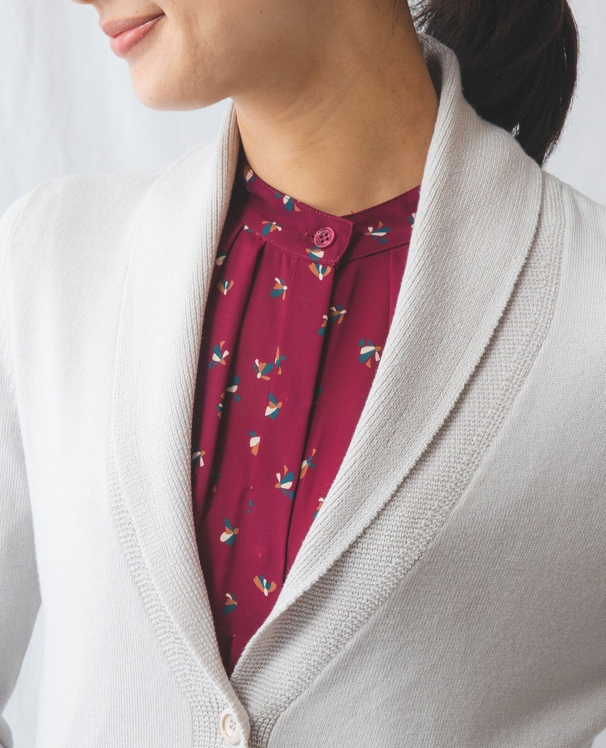 ペプラムニットカーディガン